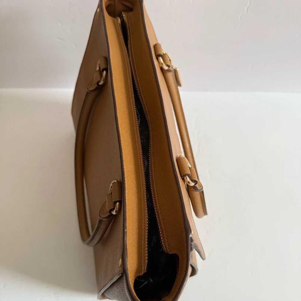Coach Brown Leather  Structured Tote Bag Handbag Shoulder bag Women